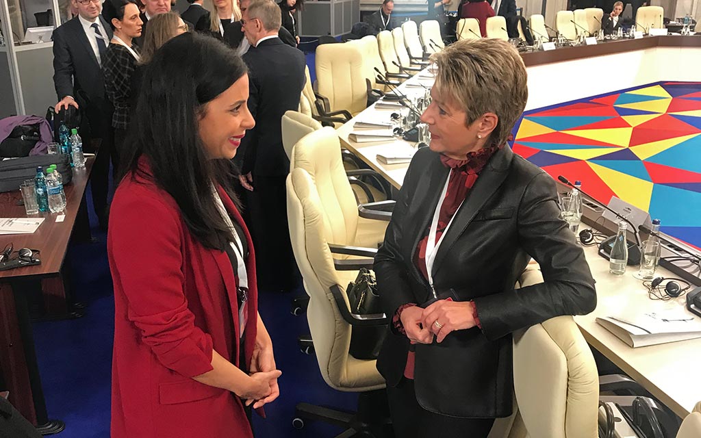 Bundesrätin Karin Keller-Sutter mit Dominique Halser, Innenministerin von Liechtenstein