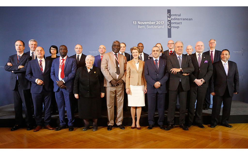 Incontro del Gruppo di contatto per il Mediterraneo centrale, 13 novembre 2017 a Berna Foto di gruppo