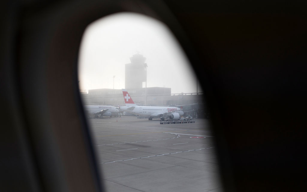 Blick auf den Flughafen Zürich