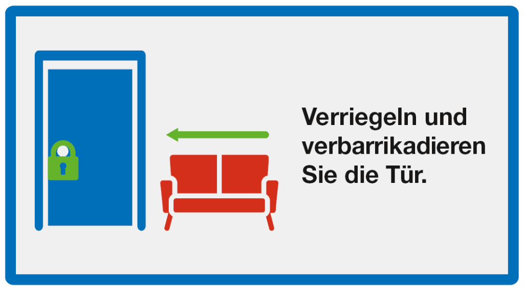 Verstecken: Verriegeln und verbarrikadieren Sie die Tür