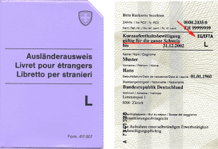 L EU/EFTA permit (Short-term residents)
