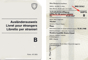 Livret B UE/AELE (autorisation de séjour)
